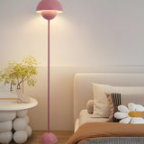 Simple Bedroom Yellow Pod Metal LED Floor Lamp Image - 12