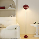 Simple Bedroom Yellow Pod Metal LED Floor Lamp Image - 6