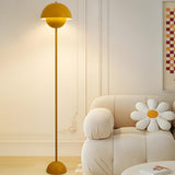 Simple Bedroom Yellow Pod Metal LED Floor Lamp Image - 8