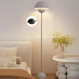 Simple Bedroom Yellow Pod Metal LED Floor Lamp Image - 9