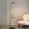 Simple Bedside Round Adjustable Floor Lamp with Shelf Image - 2