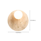 Simple Beige Stone Globe Wall Sconce with Pull Chain Image - 13