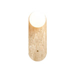 Simple Beige Stone Globe Wall Sconce with Pull Chain Image - 5