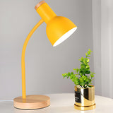 Simple Bell Shape Shade Wooden Base Modern Table Lamp Image - 15