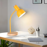 Simple Bell Shape Shade Wooden Base Modern Table Lamp Image - 3