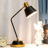 Simple Black Adjustable Bell Shade Metal Table Lamp Image - 12