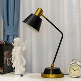 Simple Black Adjustable Bell Shade Metal Table Lamp Image - 14