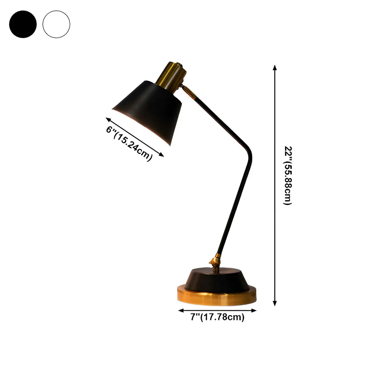 Simple Black Adjustable Bell Shade Metal Table Lamp 