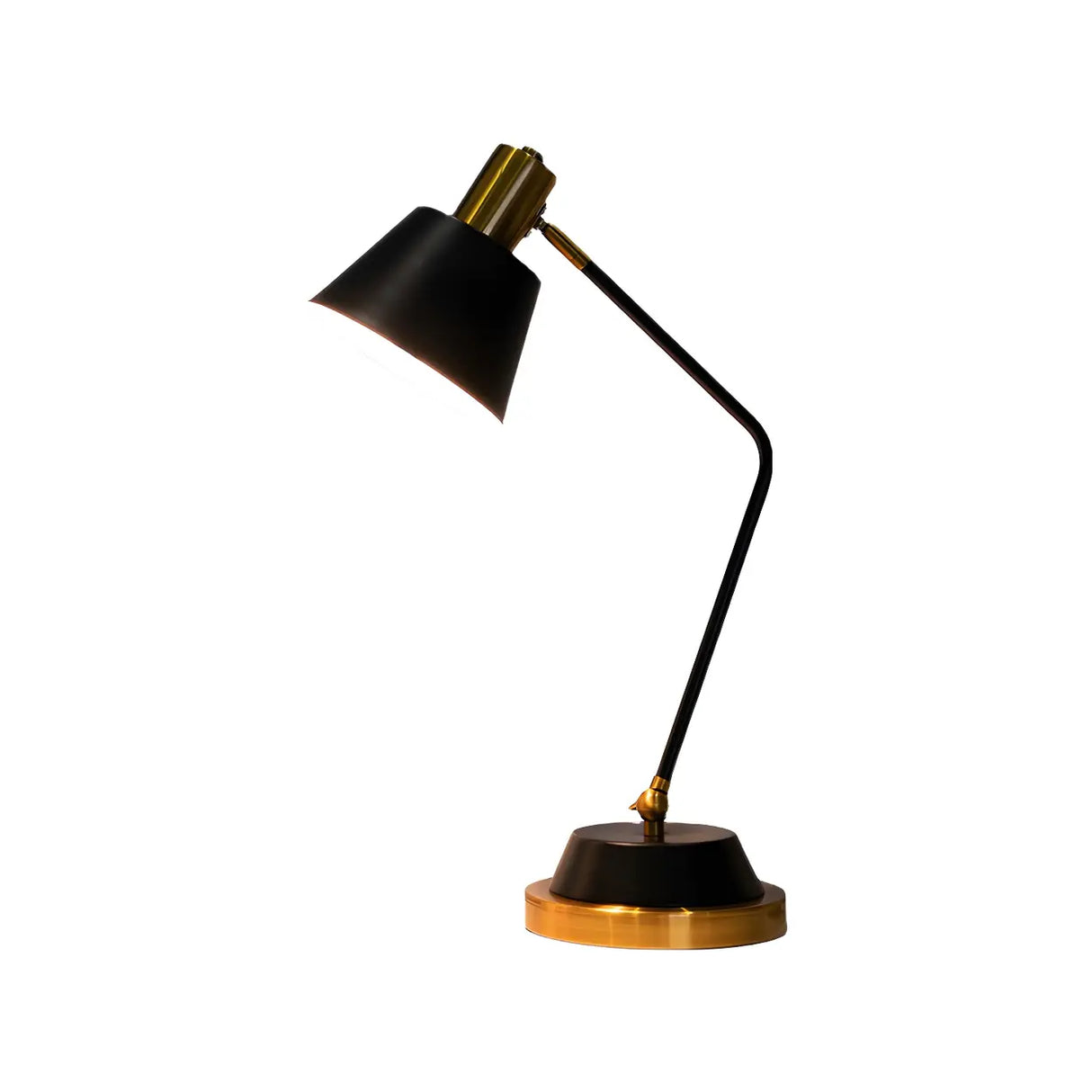 Simple Black Adjustable Bell Shade Metal Table Lamp Image - 5