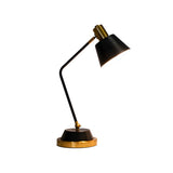 Simple Black Adjustable Bell Shade Metal Table Lamp Image - 6