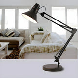 Simple Black Adjustable Metal Arm Study Table Lamp Image - 1