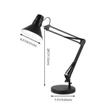 Simple Black Adjustable Metal Arm Study Table Lamp #size