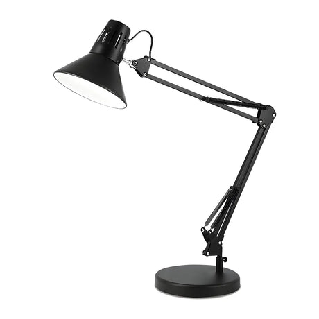 Simple Black Adjustable Metal Arm Study Table Lamp Image - 2