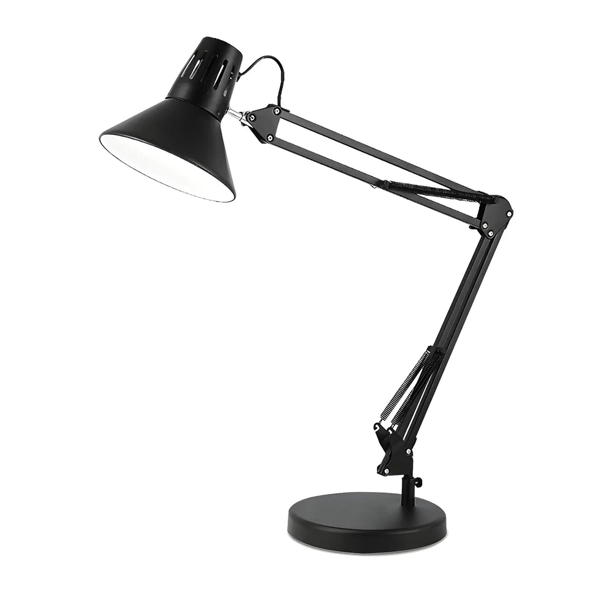 Simple Black Adjustable Metal Arm Study Table Lamp Image - 9