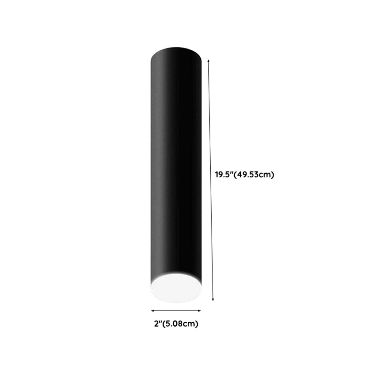 Simple Black Aluminum Cylinder LED Flush Mount Light Image - 10