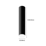 Simple Black Aluminum Cylinder LED Flush Mount Light #size