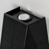 Simple Black Angular Metal Outdoor Solar Wall Light Image - 12