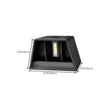 Simple Black Angular Metal Outdoor Solar Wall Light #size