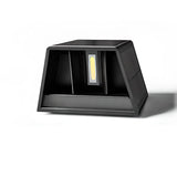 Simple Black Angular Metal Outdoor Solar Wall Light Image - 7