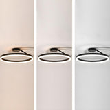 Simple Black Circle Dimmable LED Semi-Flush Mount Light Image - 11