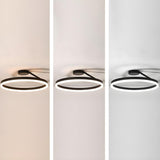 Simple Black Circle Dimmable LED Semi-Flush Mount Light Image - 14