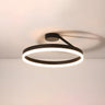 Simple Black Circle Dimmable LED Semi-Flush Mount Light Image - 6