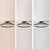 Simple Black Circle Dimmable LED Semi-Flush Mount Light Image - 7