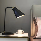 Simple Black Conical  Adjustable Shade Metal Table Lamp Image - 4