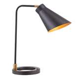 Simple Black Conical  Adjustable Shade Metal Table Lamp Image - 6