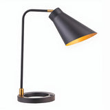 Simple Black Conical  Adjustable Shade Metal Table Lamp Image - 7