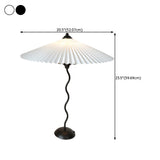 Simple Black Conical Pleated Shade Metal Table Lamp #size