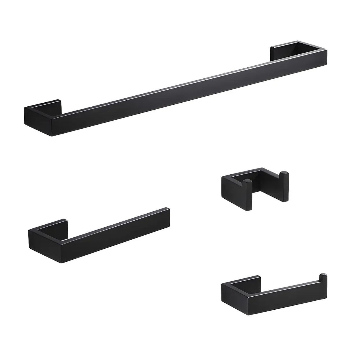 Simple Black Corrosion Resistant Metal Bathroom Hardware Set Image - 10