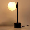 Simple Black Cylinder Base Glass Ball Shade Table Lamp Image - 3