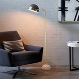 Simple Black Dome Adjustable Metal LED Floor Lamp Image - 4