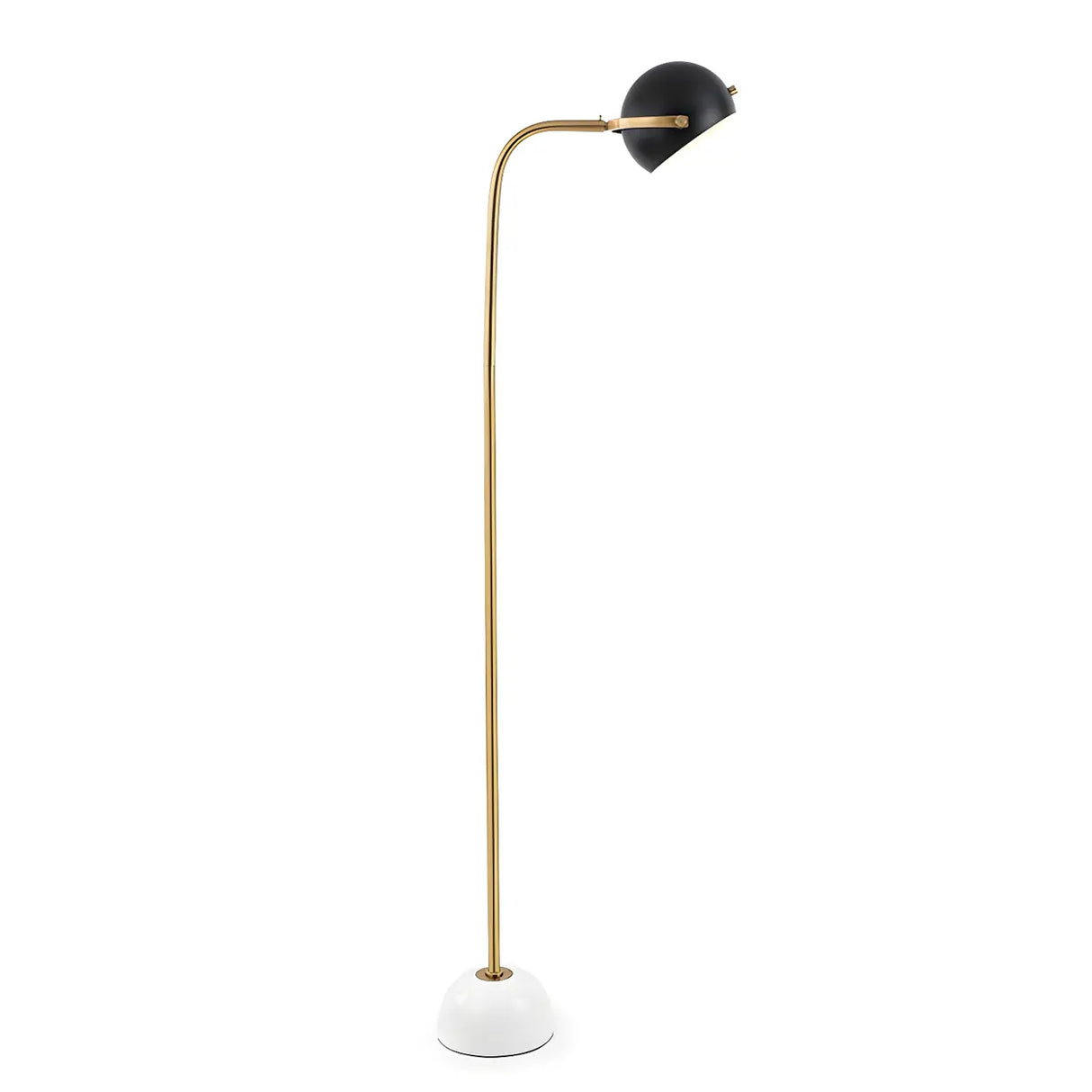 Simple Black Dome Adjustable Metal LED Floor Lamp Image - 6