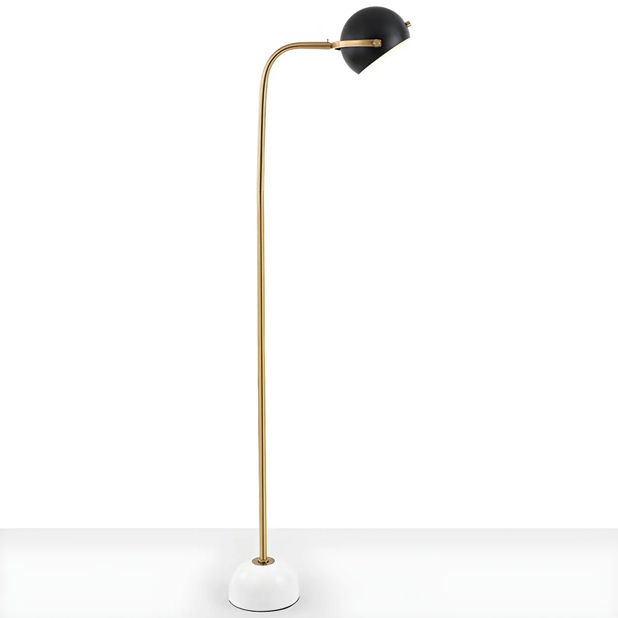 Simple Black Dome Adjustable Metal LED Floor Lamp Image - 7