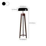 Simple Black Dome Shade Wooden Tripod Floor Lamp #size