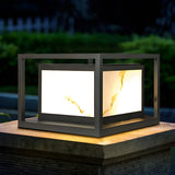 Simple Black Frame Square Metal Outdoor Lantern Lamp Image - 1