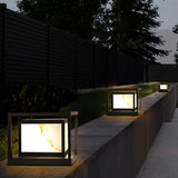 Simple Black Frame Square Metal Outdoor Lantern Lamp Image - 11