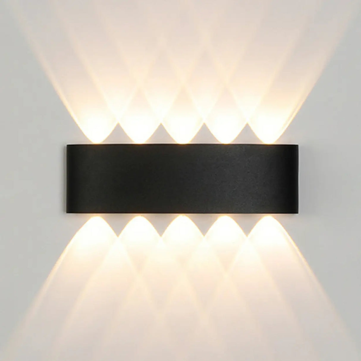 Simple Black Geometric External LED Metal Wall Lamp Image - 10