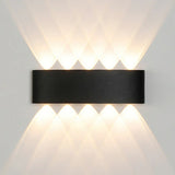 Simple Black Geometric External LED Metal Wall Lamp Image - 10