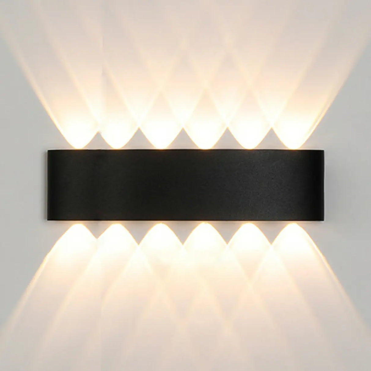 Simple Black Geometric External LED Metal Wall Lamp Image - 11