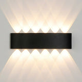 Simple Black Geometric External LED Metal Wall Lamp Image - 11