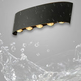 Simple Black Geometric External LED Metal Wall Lamp Image - 13