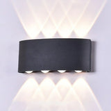 Simple Black Geometric External LED Metal Wall Lamp Image - 14