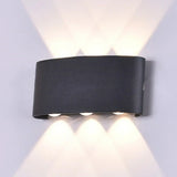 Simple Black Geometric External LED Metal Wall Lamp Image - 15