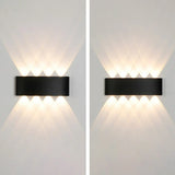 Simple Black Geometric External LED Metal Wall Lamp Image - 17