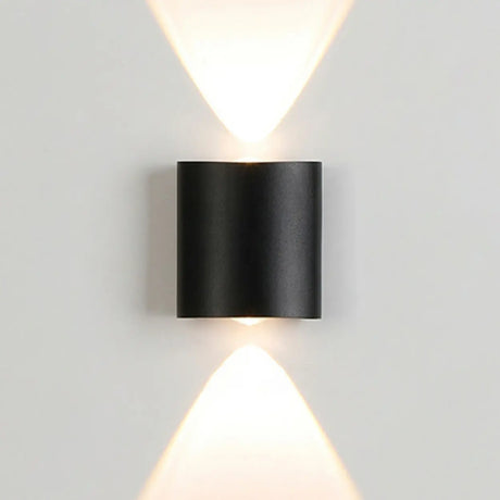 Simple Black Geometric External LED Metal Wall Lamp Image - 2