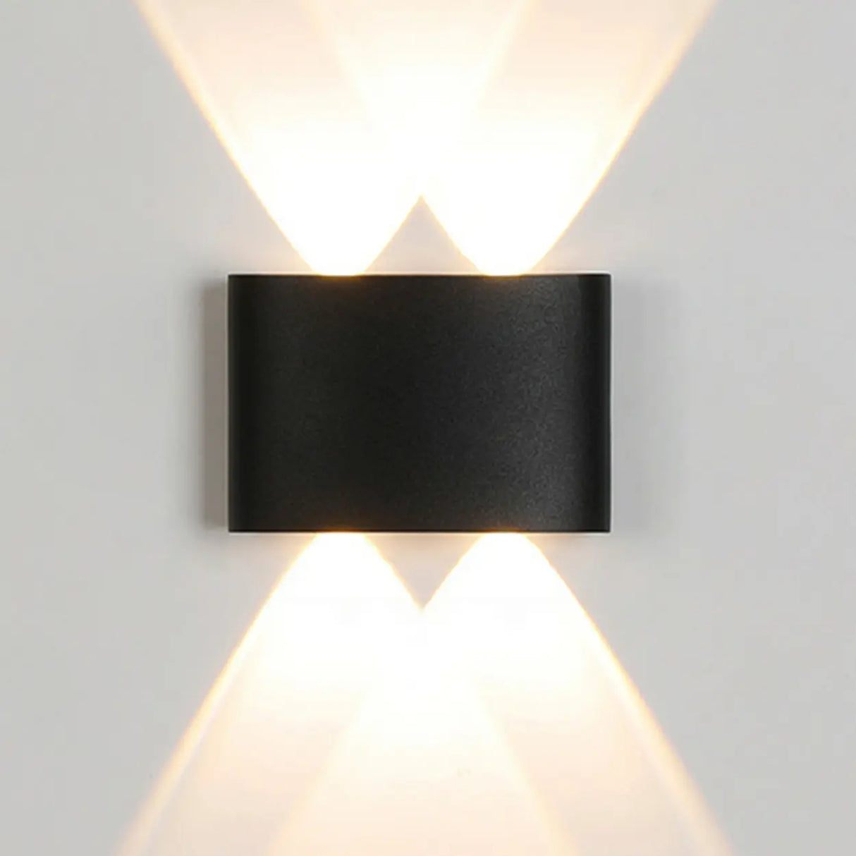 Simple Black Geometric External LED Metal Wall Lamp Image - 4