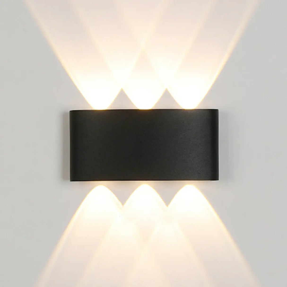 Simple Black Geometric External LED Metal Wall Lamp Image - 5